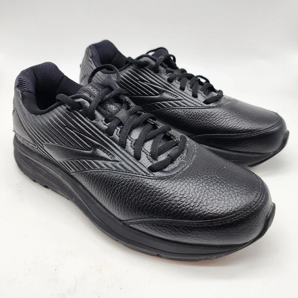 Brooks Addiction Walker 2 Sneakers Women's 10 Black Leather Walking Shoes
